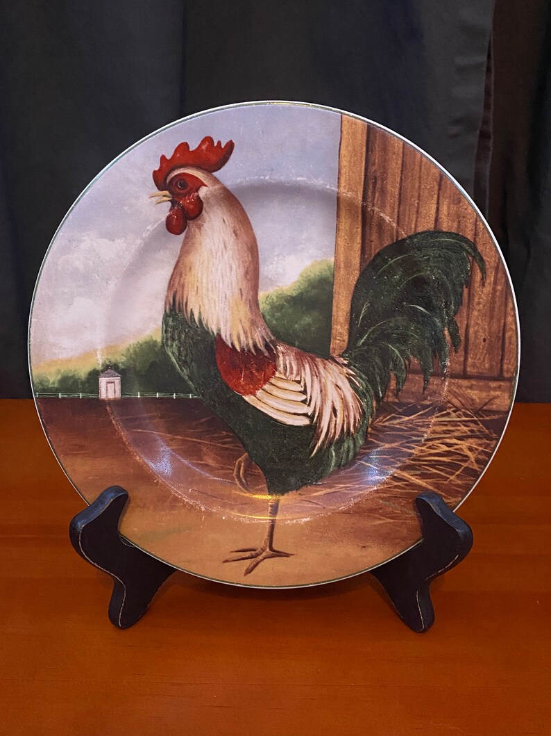 Vintage David Carter Brown 8 Decorative Rooster Plates Set of 2 for