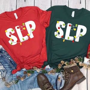 Speech Language Pathologist Christmas T-Shirt, Gift For SLP, SLP Christmas T Shirt, SLP Xmas, Speech Therapy, Speech Language Therapist