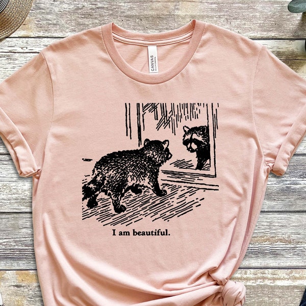 I am Beautiful Shirt, Raccoon Shirt, Tell Me I'm Pretty Shirt, Emotional Shirt, Sad Girl Shirt, Funny Gift For Her, Aesthetic Shirt