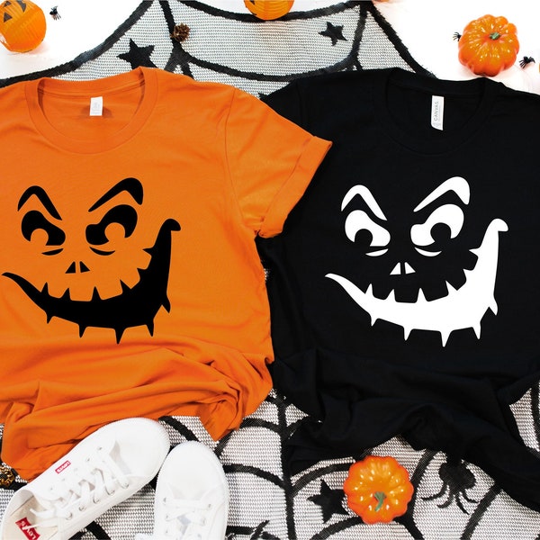 Halloween Pumpkin Face Shirt, Scary Face T-Shirt, Halloween Gifts, Family Halloween Shirts, Hallowen Party Costumes, Halloween Costume Women