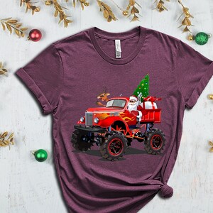 Santa's Monster Truck T-shirt, Santa Shirt, Xmas Shirt for Boys, Santa ...