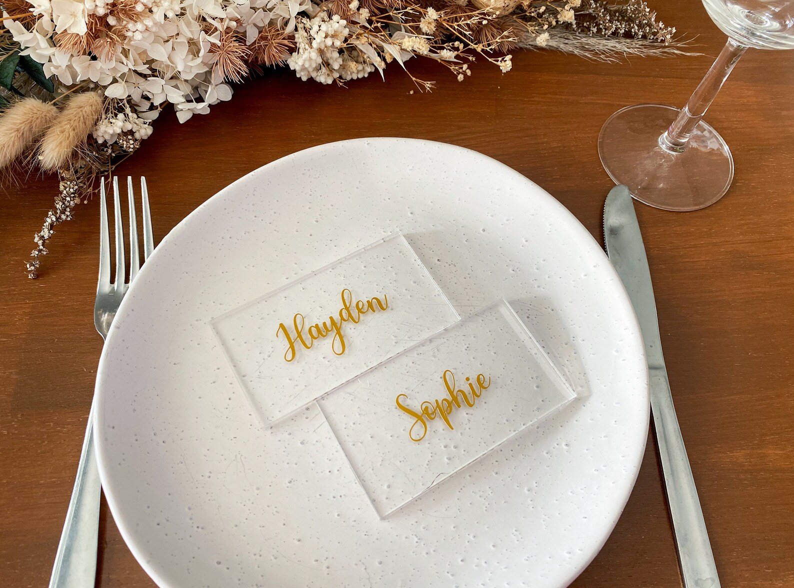 Personalised Acrylic Name Place Cards | Guest Place Cards | Bomboniere ...