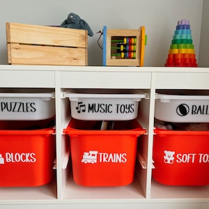 Personalised Toy Storage Labels | Playroom Organisation | Trofast IKEA Decals | Custom Toy Labels | Custom Vinyl Labels | Kids Room