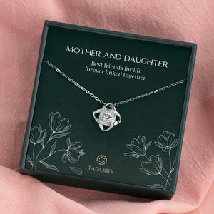 Mother and Daughter Love Knot Silver Necklace, Gift For Mom & Daughter
