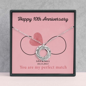 10 Year Anniversary Necklace | 10th Anniversary Gift For Wife | Tin Anniversary Gift | Gift For Wife,Gift For Girlfriend | Gift From Husband