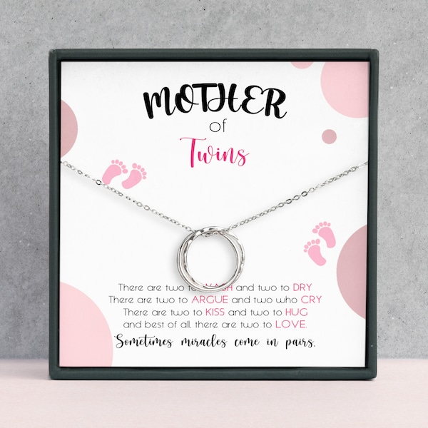 Mother Of Twins Necklace, Gift For New Mom Necklace, New Mom Gift For First Mother's Day, Pregnancy Jewelry, Twins Mom, Pregnant With Twins