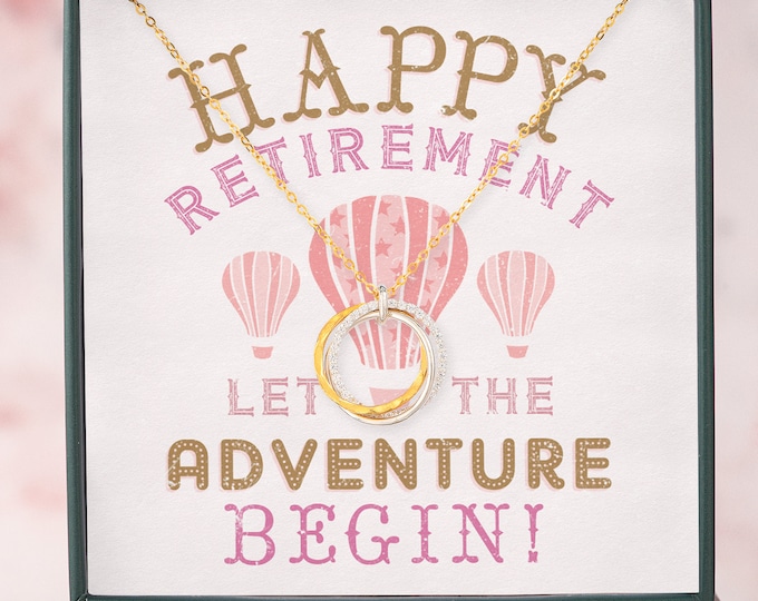 Retirement Gifts For Women,3 Rings Retirement Necklace,Colleagues Leave Job Jewelry,Retirement Party Necklace Gift,Let's The Adventure Begin