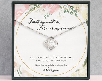 Mom Necklace Gift, Mother's Day Gift, Gifts for Mom, Mom Necklace, Mother Necklace, Mother's Day, Love Knot Necklace