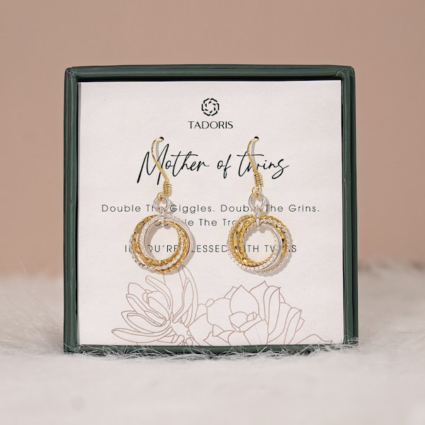 Mother Of Twins Earings, Gift For New Mom Earings, New Mom Gift For First Mother's Day, Pregnancy Jewelry, Twins Mom, Pregnant With Twins