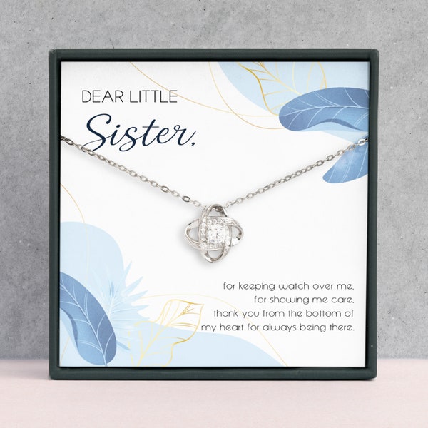 Little Sister Necklace Gift, Sister Gifts, Little Sister Birthday Gift, Little Sister Jewelry, Gift for Sister, Custom Initial Necklace Card