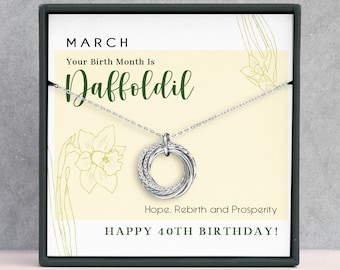 Birth Flower Necklace | Personalized Birthday Necklace | March Necklace Birthday Gift | Daffodil Necklace | 40th Birthday Necklace
