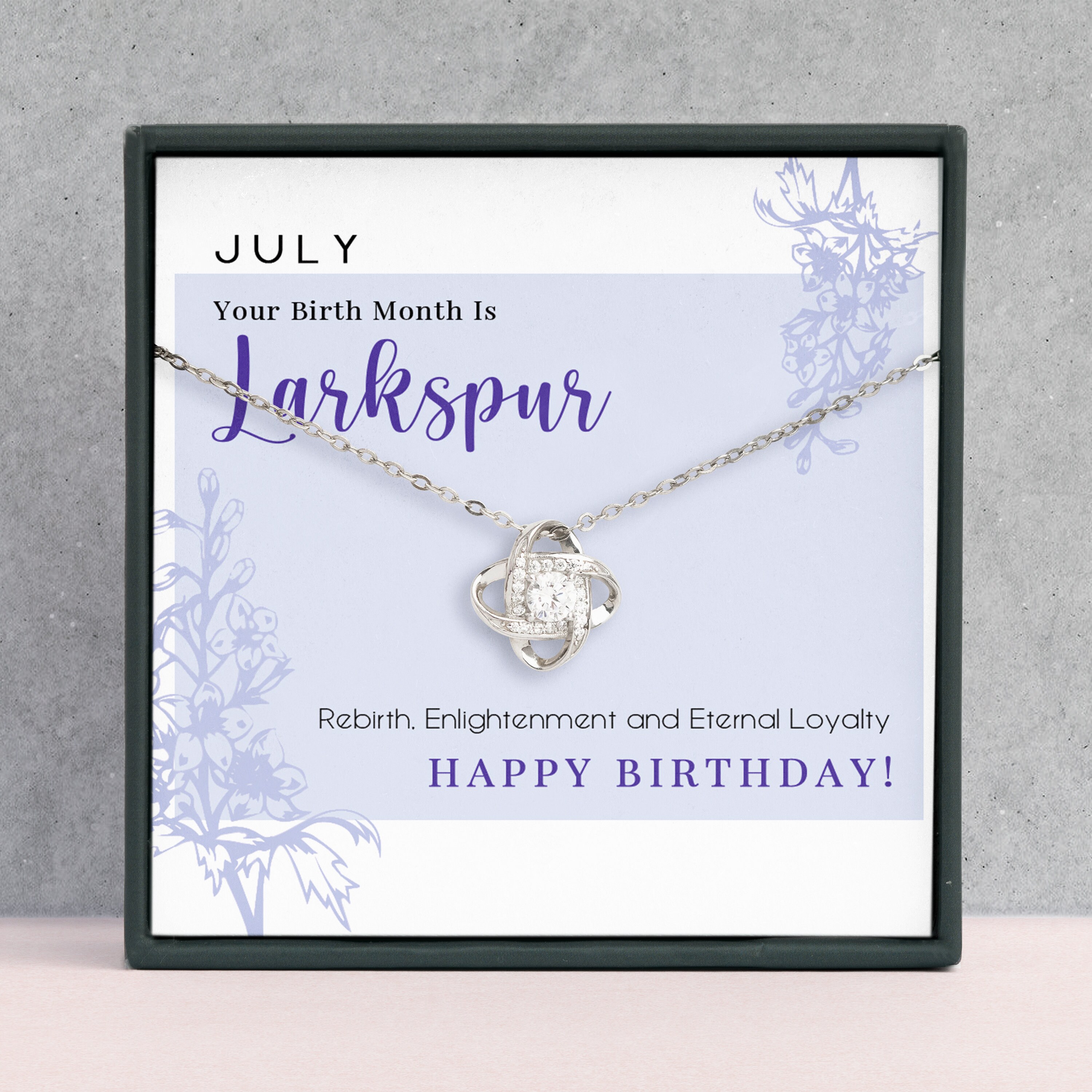 Birth Flower Necklace July Necklace Birthday Gift Love Etsy