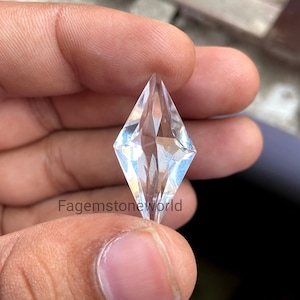 Natural Crystal Gemstone, Handmade Fancy  Unique Shape Flower Cut Gemstone Loose For Pendent Jewelry Making Size 15x30mm