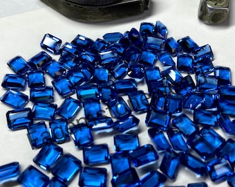 Blau TZ Edelstein, Lab erstellte facettiertes Rechteck, loser Edelstein (7 x 5 mm bis 20 x 15 mm)