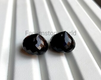 Facetterad rökkvarts droppformad ädelsten, lös smyckestillverkning (10 x 13 mm till 12 x 15 mm)