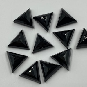 8mm to 20mm Genuine Black Onyx Gemstone, fancy Triangle Shape Faceted Gemstone, Loose Gemstone Jewelry Making Size, Gift For her..