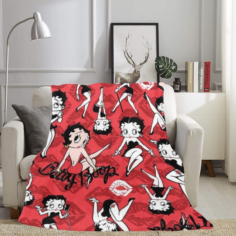 Vintage Betty Boop Flanell Fleece Decke, All Season Plaid Blue Decke für  Bett, Couch, Auto Mehrere Größen für Erwachsene Kinder Teens Gut  abgestimmtes Schlafzimmer