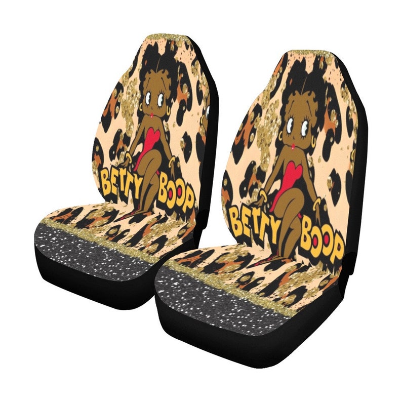 African Leopard Print Betty Boop Car Seat Covers, Black Betty Boop Car Accessories, Betty Boop