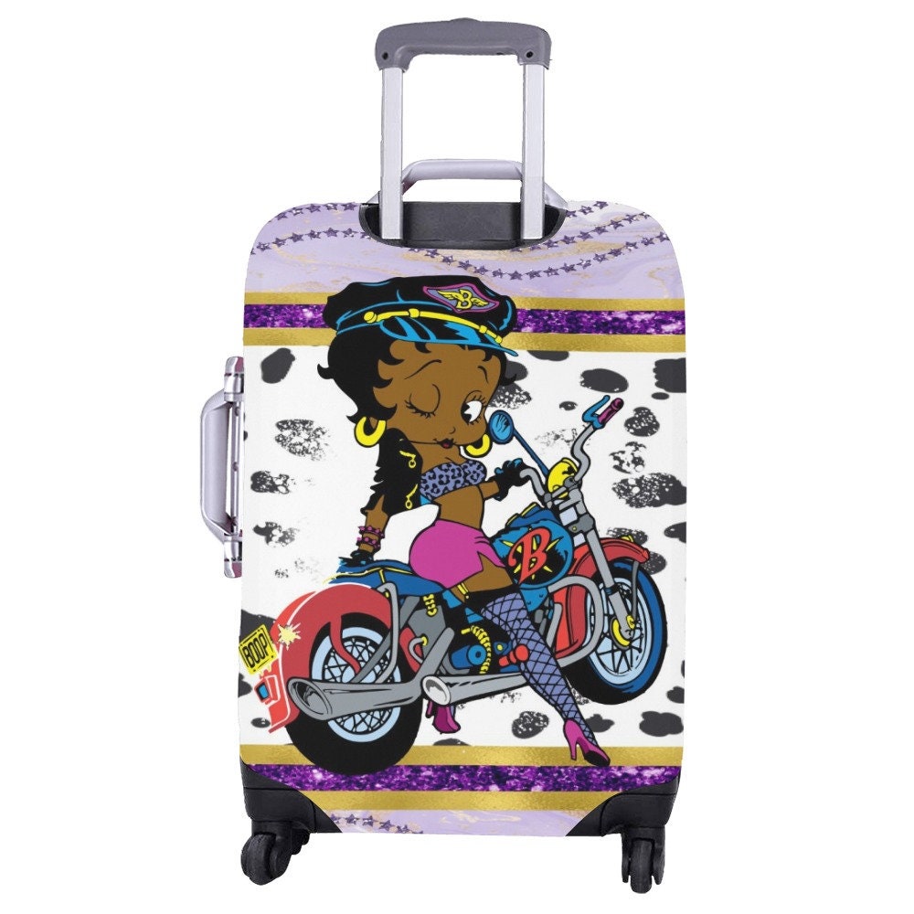 Motorcycle African Betty Boop luggage cover, Betty Boop gifts