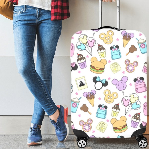 Theme Park Sweet Treats Vacationer luggage cover suitcase cover protector, disney vacation, Traveler gifts, Travel Fish Extender Gift, gifts