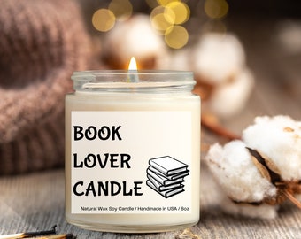 BOOK LOVER Soy Candle, Book Lover Candle, Book Scented Candle, Literary Candle, Book Inspired Candle, Candle Smells Like Books, Bookish