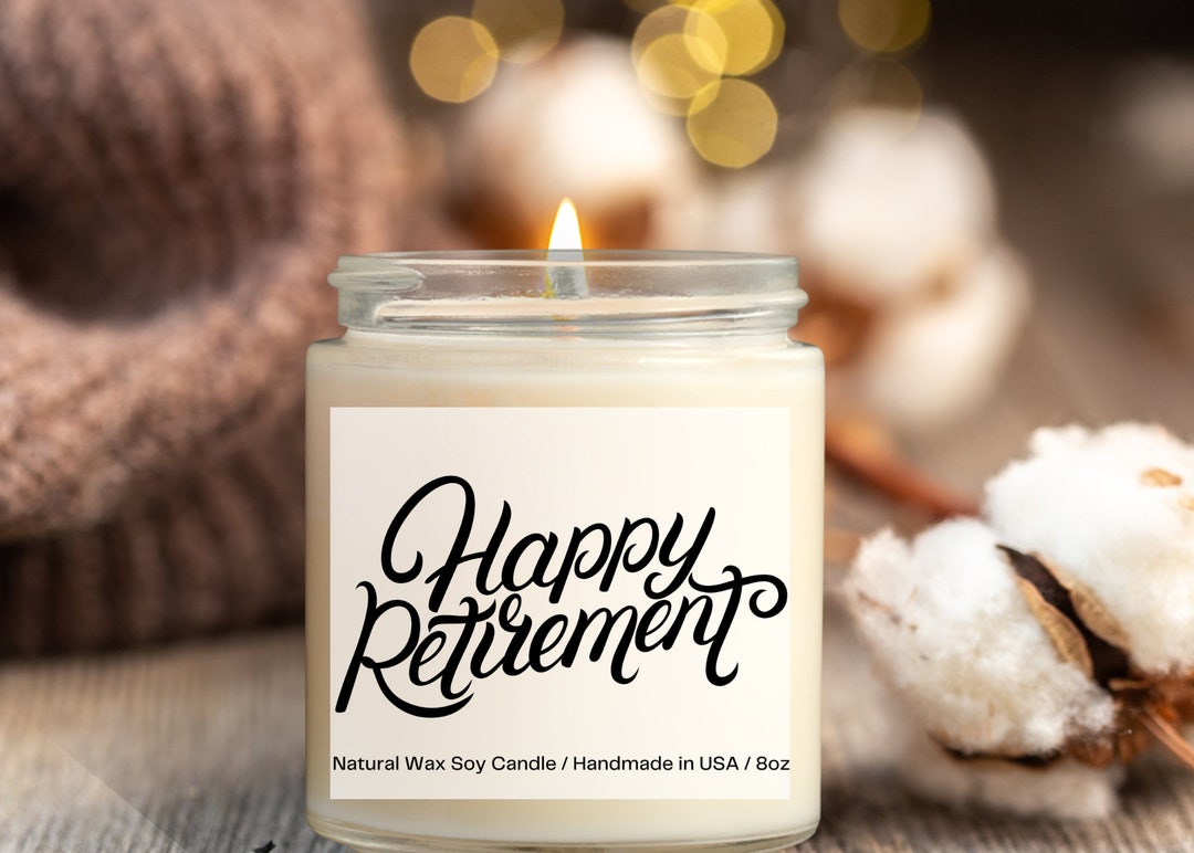 Happy Retirement Candle Gift Retirement Gift Personalized Retirement Gift Retirement Card