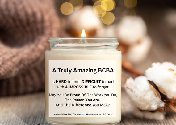 BCBA Gift Candle, Board Certified Behavior Analyst Gifts, BCBA Appreciation  Gift, BCBA Graduation Gift, Behavior Analyst Thank You Gifts