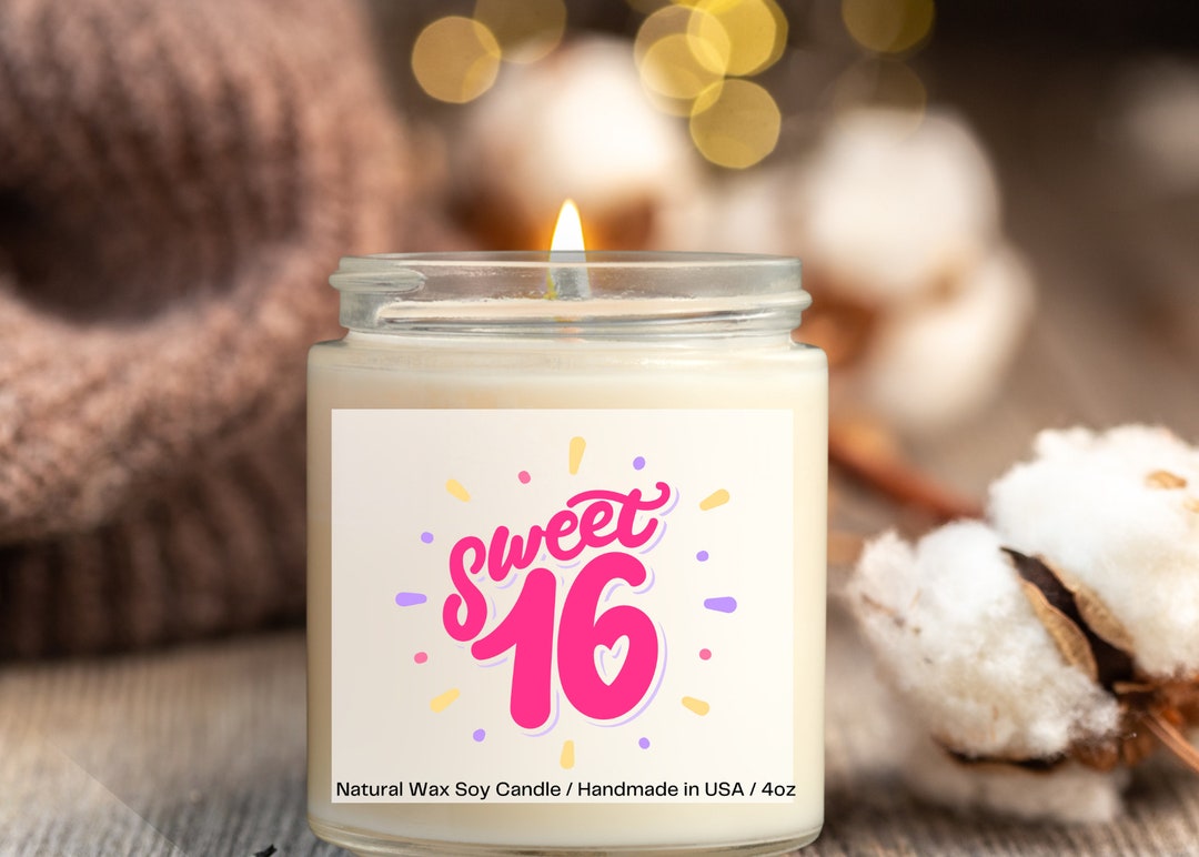 16th Birthday Gift Sweet 16 Birthday Candle Candle Birthday Gift Candle