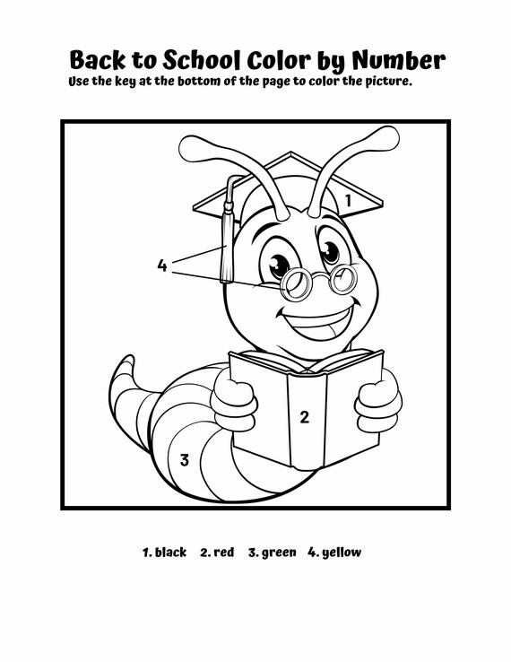 Color by Number Color by Word Grade School Printables for - Etsy