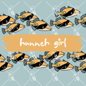 Seamless Summer Pattern, Humu Fish Design, Hawaii Design, Hawaii Seamless Pattern