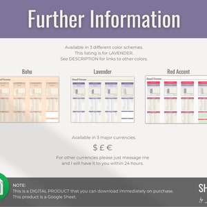 Three Color Spreadsheet Monthly Budget Spreadsheet Template for Google Sheets, Paycheck Budget ...