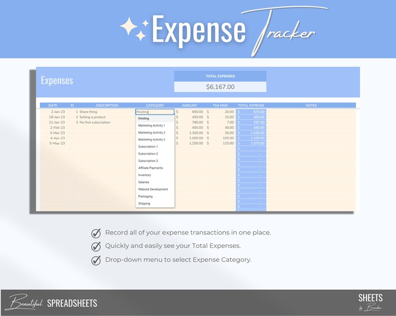 Simple bookkeeping spreadsheet for google sheets small etsy