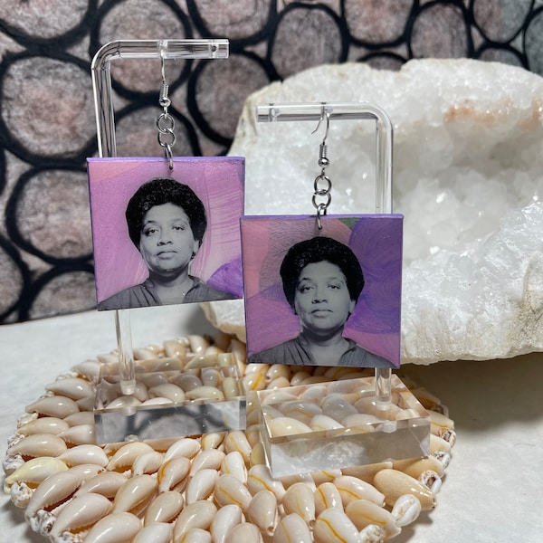 Audre Lorde Earrings | Collaged Resin