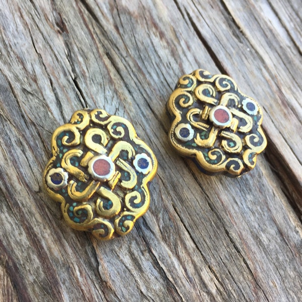 Pair Of Endless Knot Beads