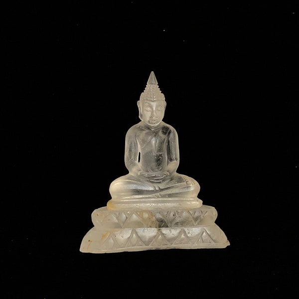 Seated Clear Quartz Shakyamuni Buddha Figurine