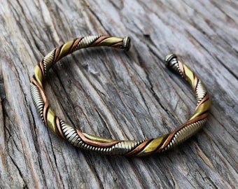 Braided Three Metal Bracelet