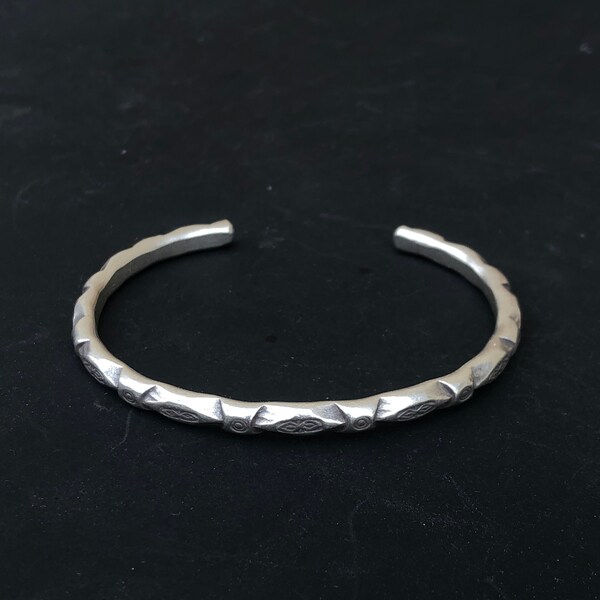 Etched Sterling Silver Cuff Bracelet