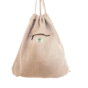 Sac à dos en coton naturel avec cordon de serrage