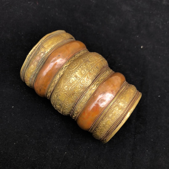 Long Copper And Brass Cuff Bracelet