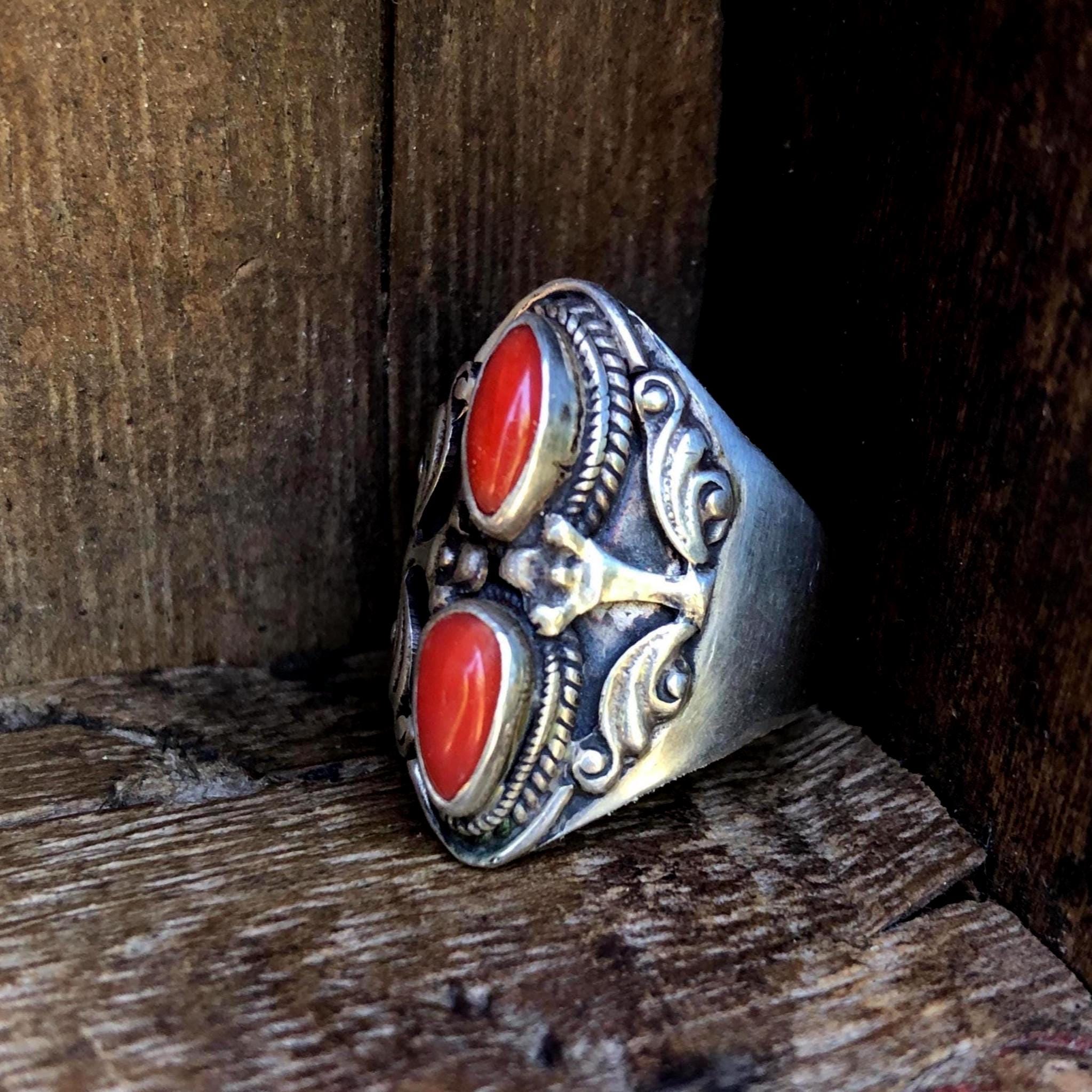 コーラルシルバーリング - Etsy 日本