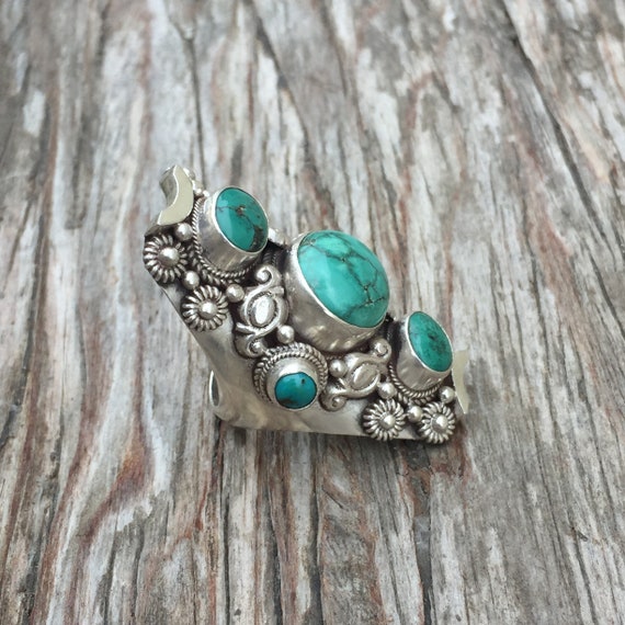 Multi StoneTurquoise Saddle Ring - image 4