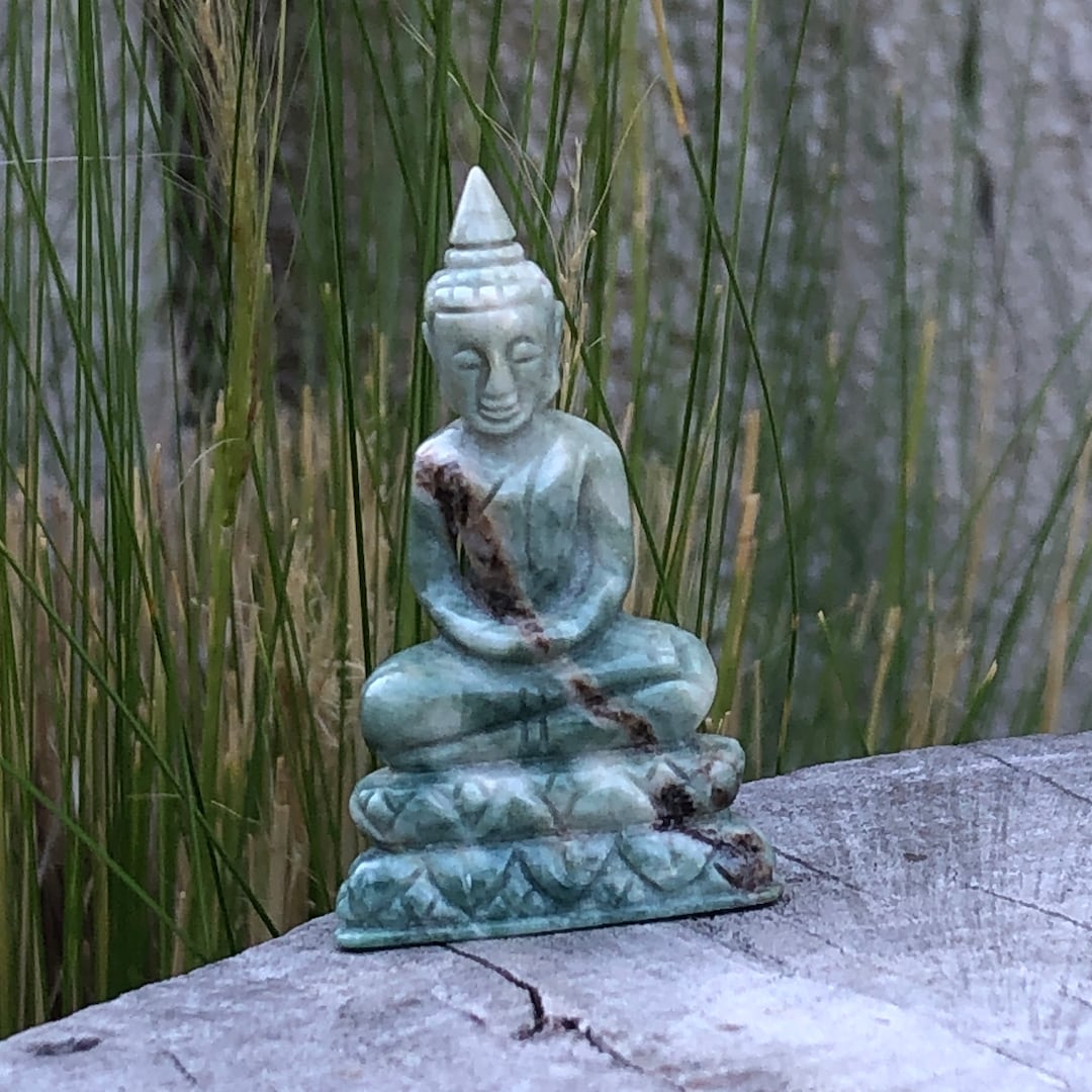 Seated Jade Buddha Figurine Etsy