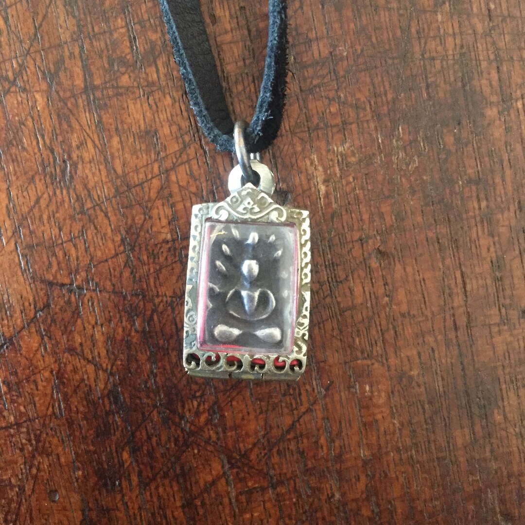 Meditating Buddha Locket Amulet Etsy