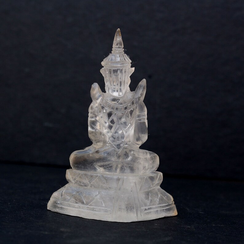 Clear Quartz Buddha Statue Etsy