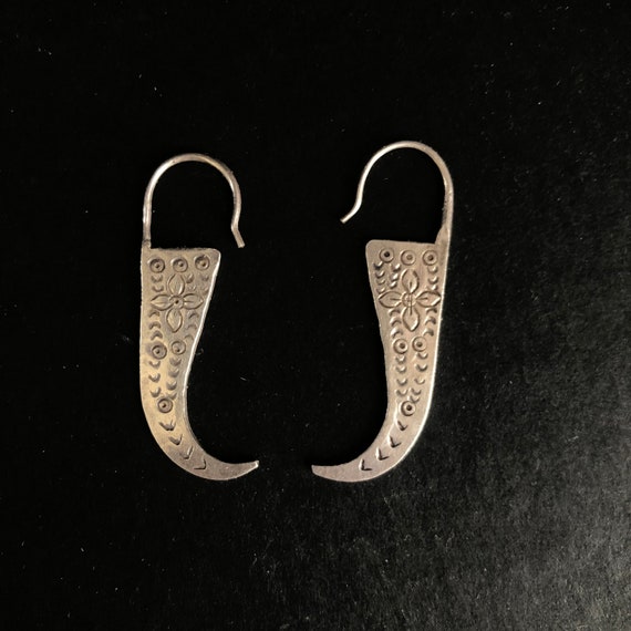 Etched Sterling Silver Dangle Earrings - image 2