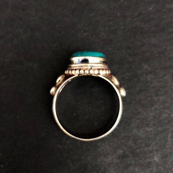 Blue Turquoise Silver Ring - image 5