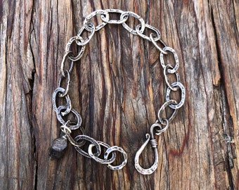 Pulsera de cadena de eslabones de plata de las tribus de las colinas