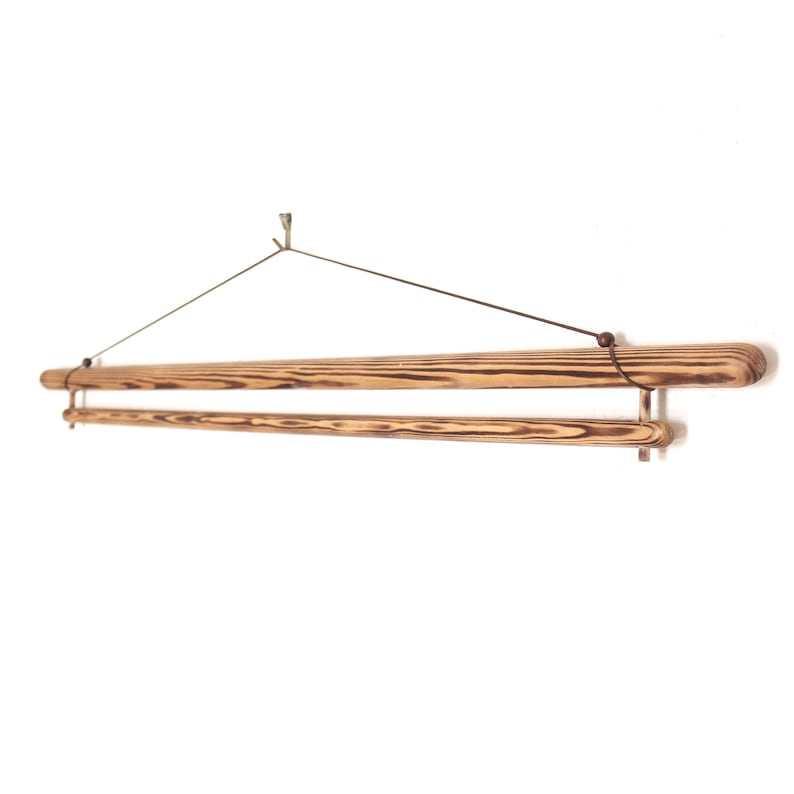 Burned Pine Wood Finish Textile Hanger image 2