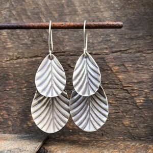 Silver Leaf Dangle Earrings