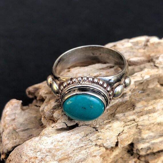 Blue Turquoise Silver Ring - image 4